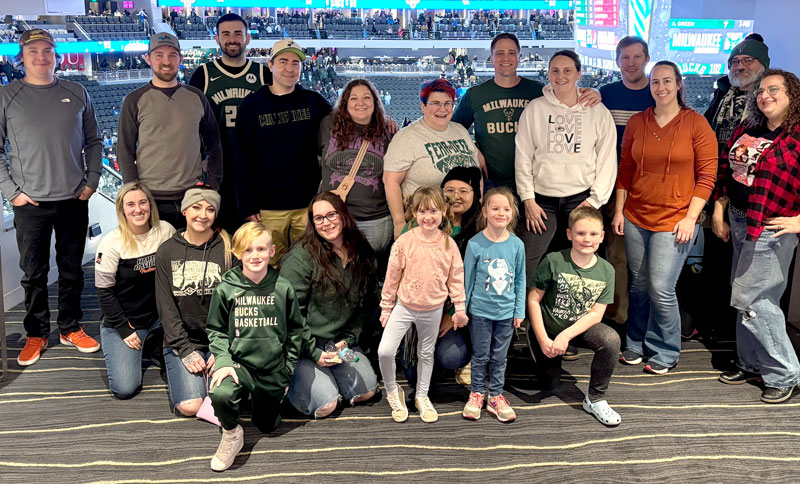 Staff and Family at Bucks game